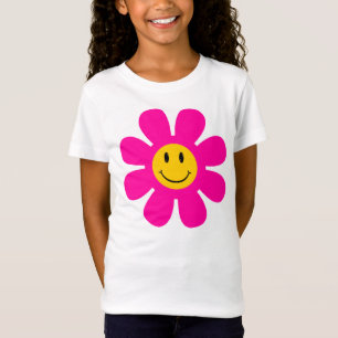 Rosa Flower Smiling Ansikte Tee