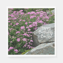 Rosa Flower Sten Garden Pappersservett