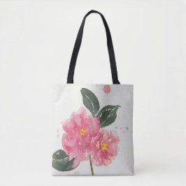 Rosa Flower Tote Bag Tygkasse