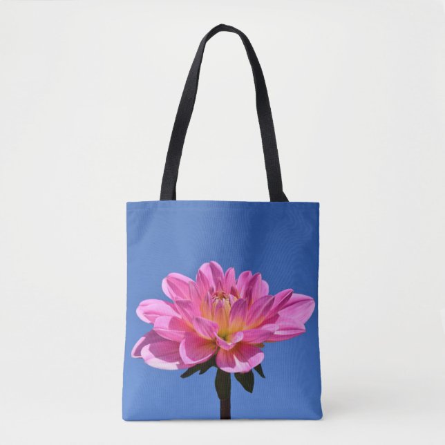 Rosa Flower Tote Bag Tygkasse (Framsida)