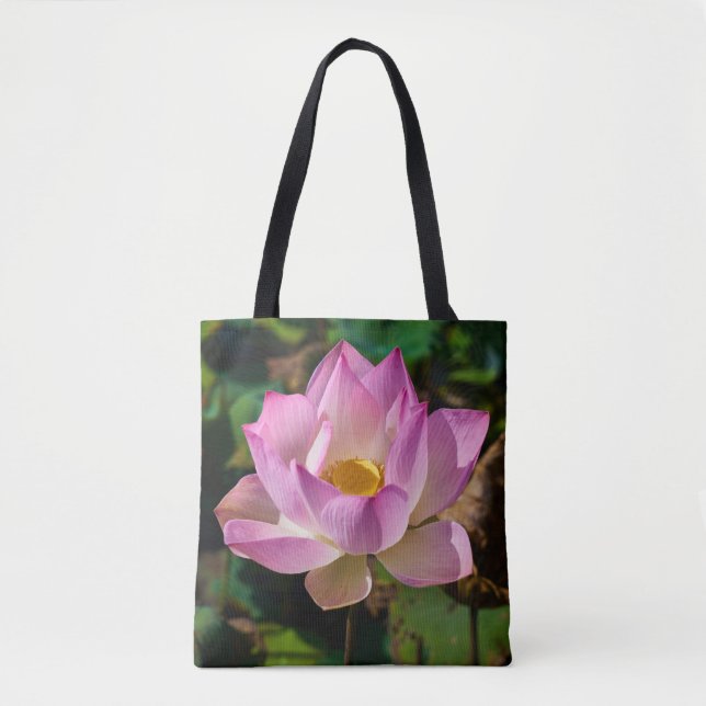 Rosa Flower Tote Bag Tygkasse (Framsida)