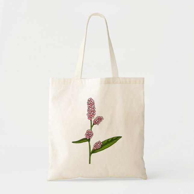 Rosa Flower Tote Tygkasse (Framsidan)