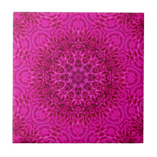 Rosa Flower Vintage Fractal Kaleidoscope Kakelplatta
