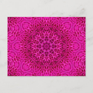 Rosa Flower Vintage Fractal Kaleidoscope Vykort