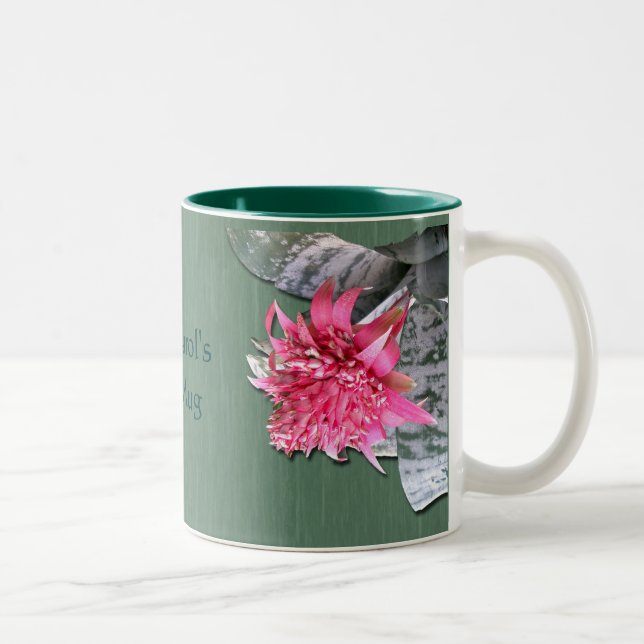 Rosa Flowered Bromeliad Två-Tonad Mugg (Höger)