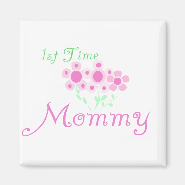 Rosa Flowers 1:a Mamma tshirts och presenter Magnet (Framsidan)