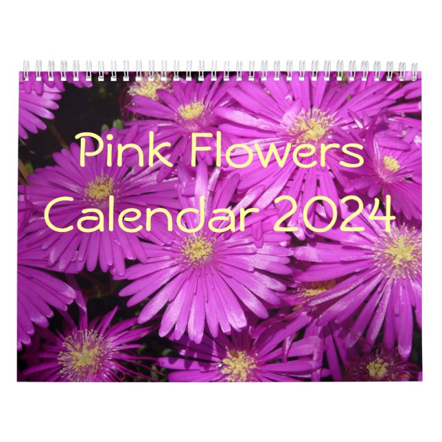 Rosa Flowers 2024 Calendar med stort antal Kalender (Omslag)