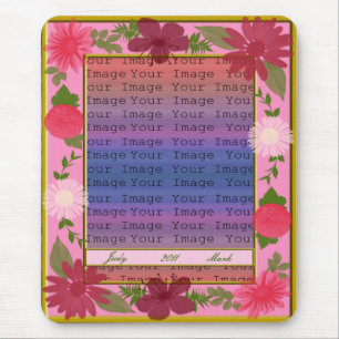 Rosa Flowers Anpassningsbar Mouse Pad Musmatta