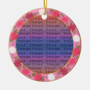 Rosa Flowers Anpassningsbar Round Ornament