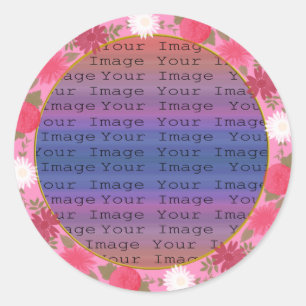 Rosa Flowers anpassningsbar Round Stickers Runt Klistermärke