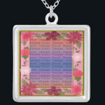 Rosa Flowers Anpassningsbar Square Silver Necklace Silverpläterat Halsband<br><div class="desc">Anpassa det här söt halsbandet att ha som bröllopsfavörer på bröllopsmottagningen eller att ha en själv som en hågkomst till din speciella dag. Detta halsband är också perfektens gåva till bruden på hennes möhippa. Anpassa genom att lägga till fotot.</div>