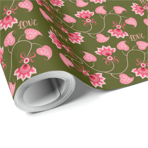 ROSA FLOWERS AS GIFT FÖR DIN ÄLSKARE PRESENTPAPPER