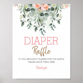 Rosa Flowers Baby Shower Full Anpassade-tecken Poster