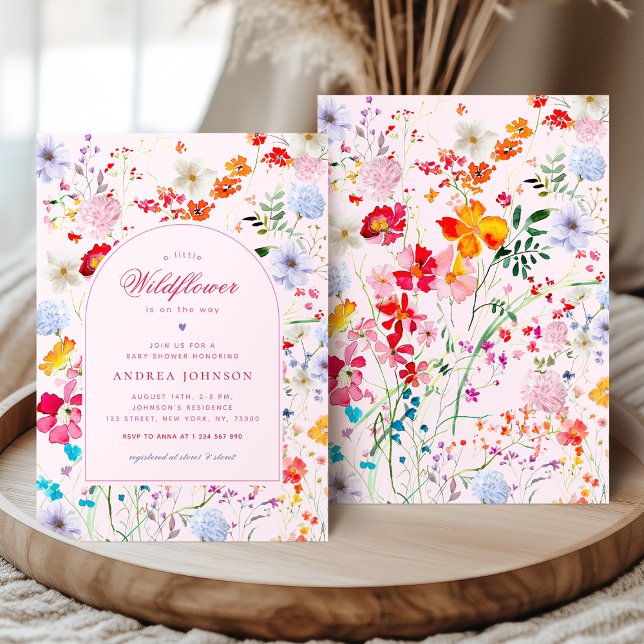 Rosa Flowers Baby Shower Inbjudningar (Skapare uppladdad)