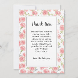 Rosa Flowers Baby Shower - tackkort Tack Kort