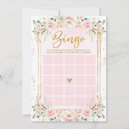  Rosa Flowers Bingo Baby Shower-spelkort Inbjudningar