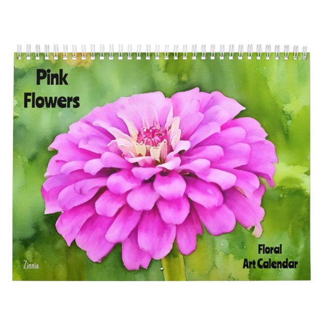Rosa Flowers Blommigt Art Calendar Kalender (Omslag)