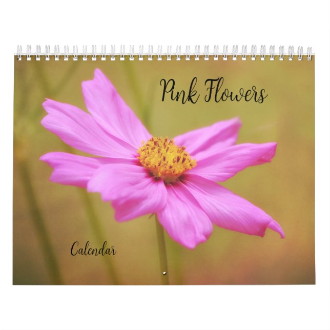 Rosa Flowers Blommigt Calendar Kalender (Omslag)