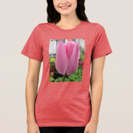 Rosa Flowers Blommigt Tulip Tulips Garden T Shirt