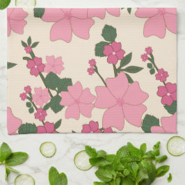 Rosa Flowers, Blommönster, Mönster av blommor Kökshandduk