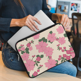 Rosa Flowers, Blommönster, Mönster av blommor Laptop Fodral