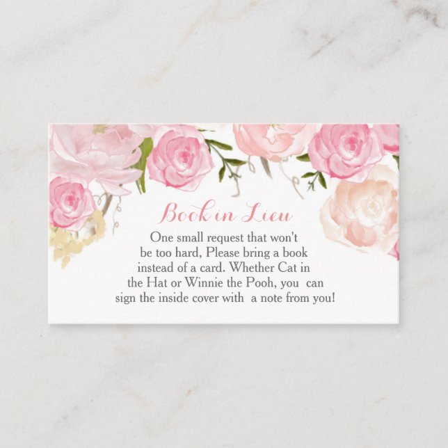 Rosa Flowers Bok in Lieu, ta med en bok Tilläggskort (Framsida)