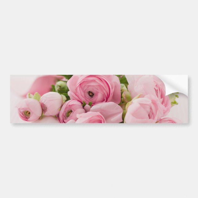 Rosa Flowers Bouquet, Kärlek Bröllop Romantik Bildekal (Framsidan)