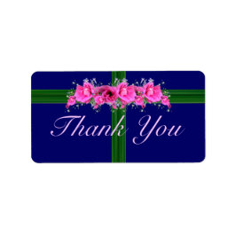 Rosa Flowers Bouquet Tack Stickers - etiketter Adressetikett
