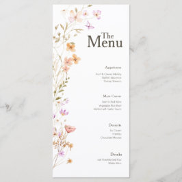 Rosa Flowers Bröllop Event Menu Bord Decor Meny