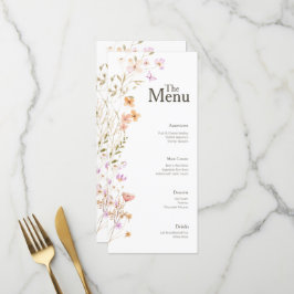 Rosa Flowers Bröllop Event Menu Bord Decor Meny
