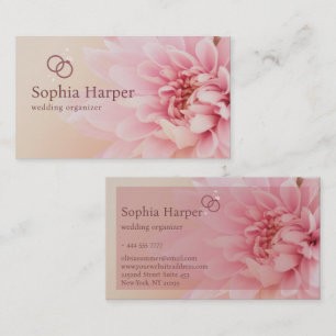 Rosa Flowers Bröllop Organizer Visitkort