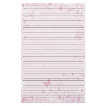 Rosa Flowers Butterflies Lining Stationery Papper