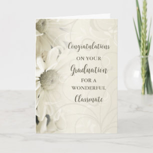 Rosa Flowers Classmate Grattis Studenten Kort