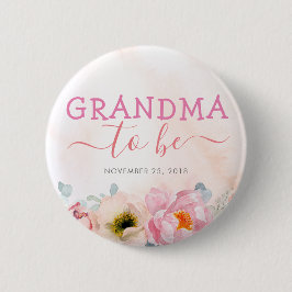  Rosa Flowers Cute Grandma to be Baby Shower Knapp