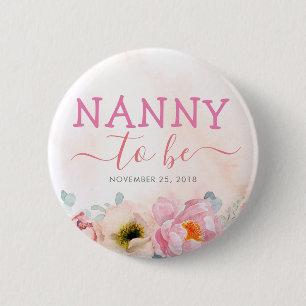 Rosa Flowers Cute Nanny to be Baby Shower Knapp