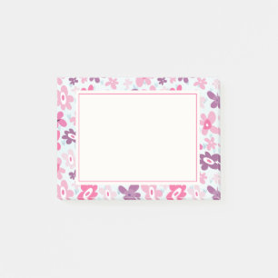 Rosa Flowers Cute Whimsical Mönster Post-it Block