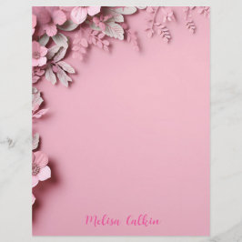 Rosa Flowers Dekoration med Rosa bakgrund Brevhuvud