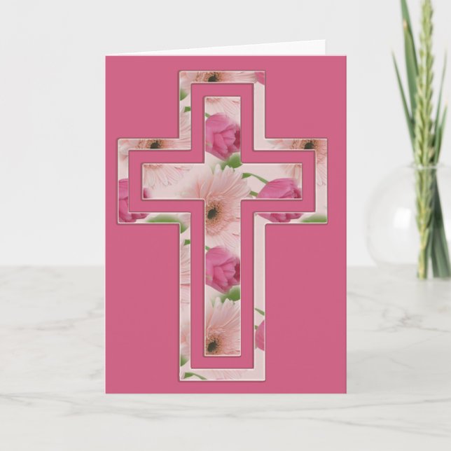 Rosa Flowers Design Kor Christian Greeting Card Helgkort (Framsida)
