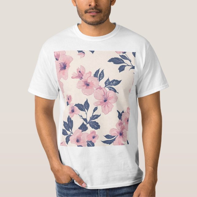 Rosa Flowers design T Shirt (Framsida)