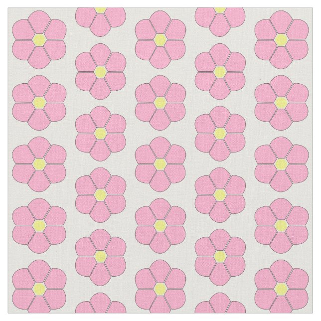 Rosa Flowers design Tyg (Närbild)