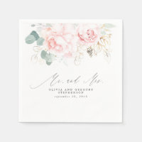 Rosa Flowers Elegant Botanical Mr. och Napkins