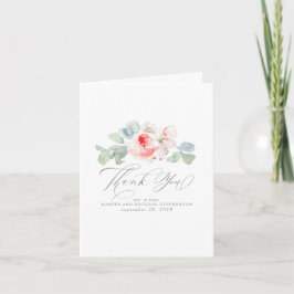 Rosa Flowers Elegant bröllop Tack Kort