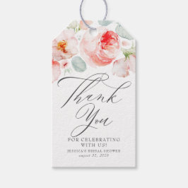 Rosa Flowers Elegant Möhippa Tack Presentetikett