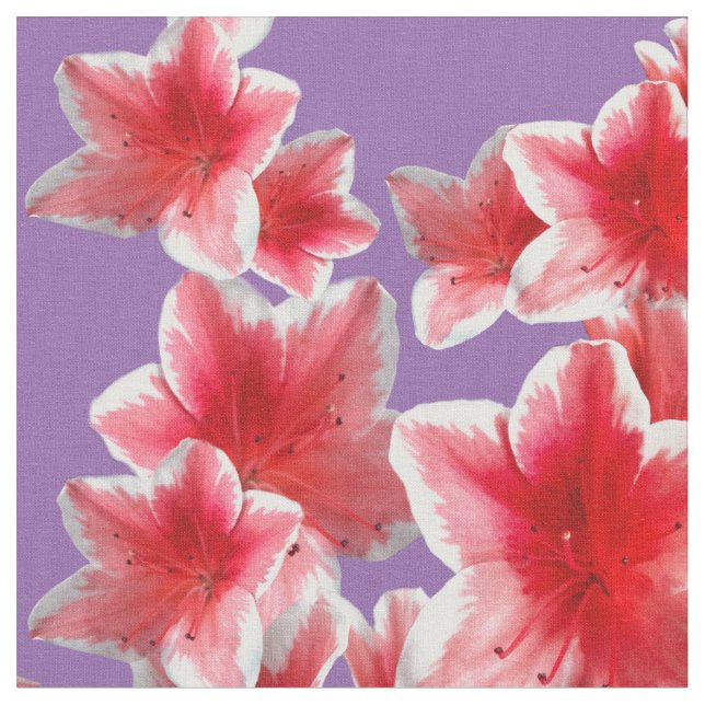 Rosa Flowers Fabric Tyg (Närbild)