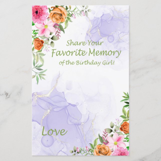 Rosa Flowers favoritminne från Birthday Girl (Framsida)