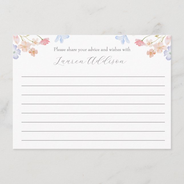 Rosa FLowers fina Blommigt Advice-kort Rådkort (Framsida)