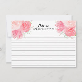 Rosa FLowers fina Blommigt Advice-kort Rådkort