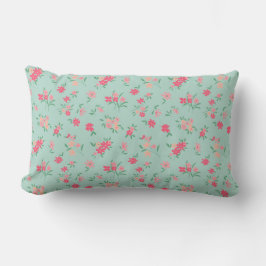 Rosa Flowers för Daety Teal Shades Lumbarkudde