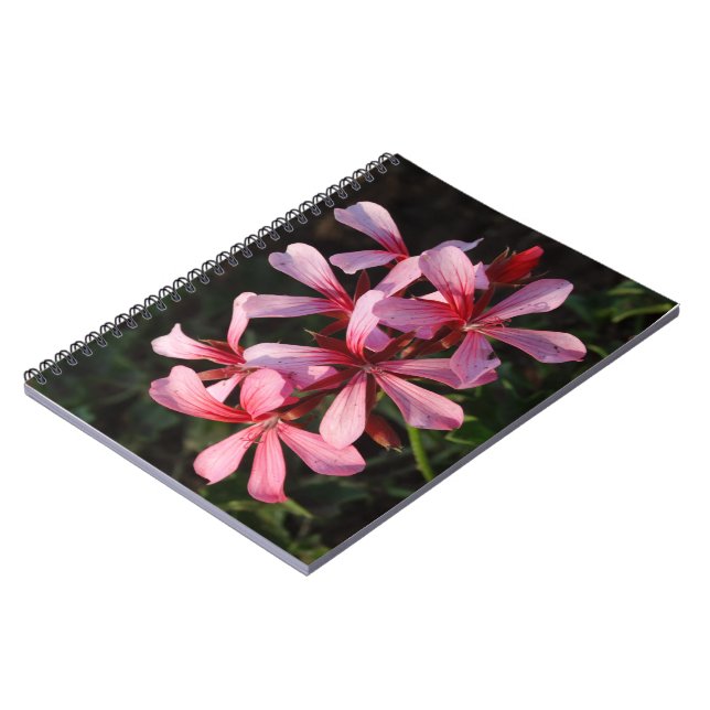 Rosa Flowers-fotopatbok (80 sidor per minut) Anteckningsbok Med Spiral (Vänstra Sidan)