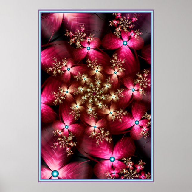 Rosa Flowers Fractal Poster (Framsidan)